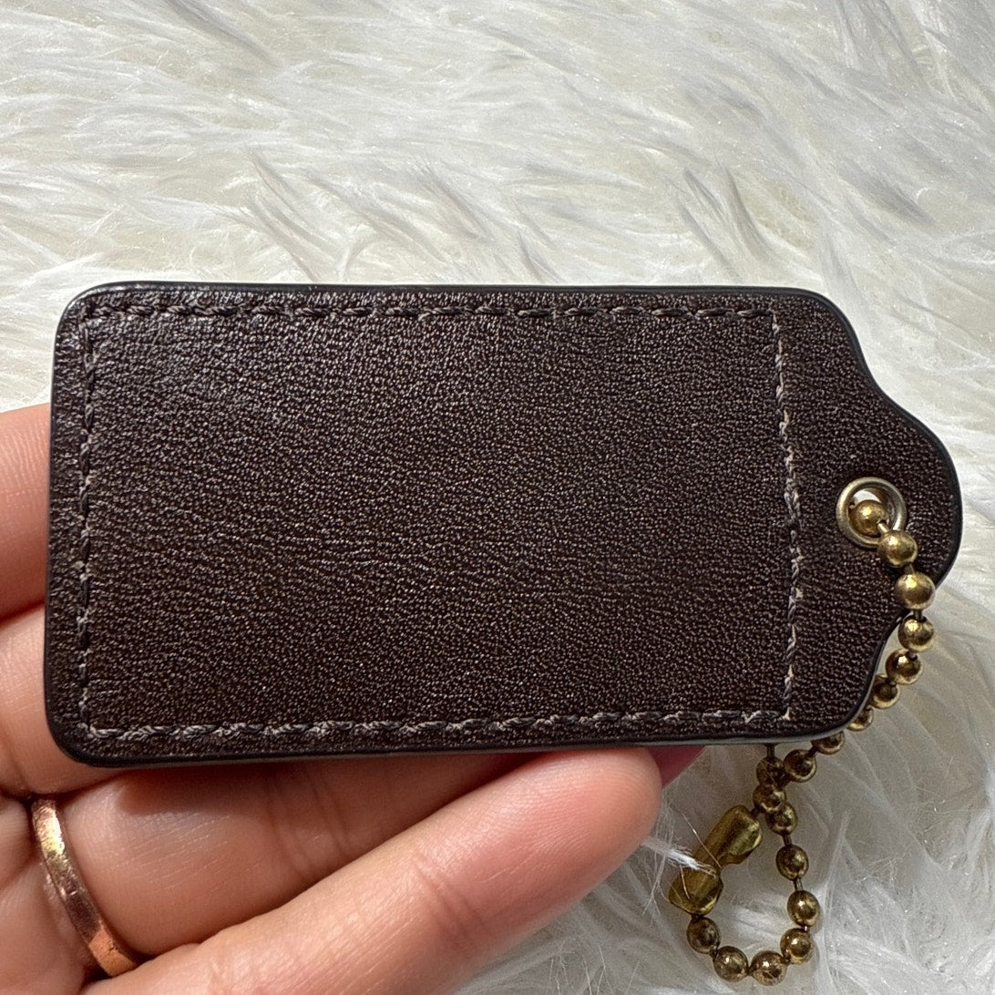 2.5” COACH Brown Fob Bag Charm Hang tag Hangtag
