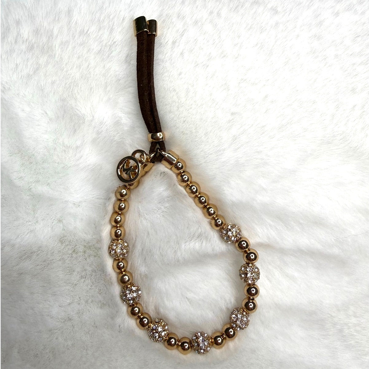 Michael Kors Gold-Tone Beaded Stretch Bracelet