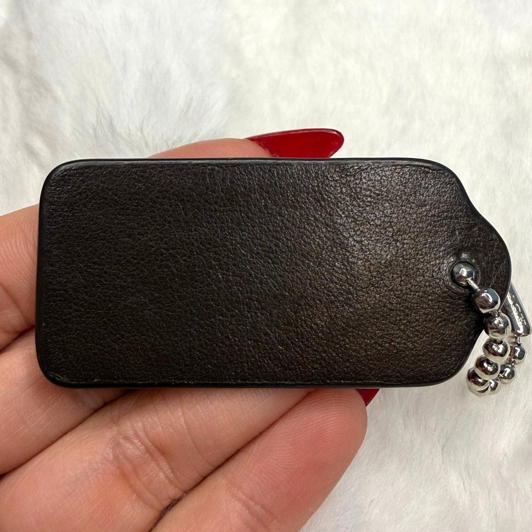 2" COACH Black Fob Bag Charm Hang tag Hangtag