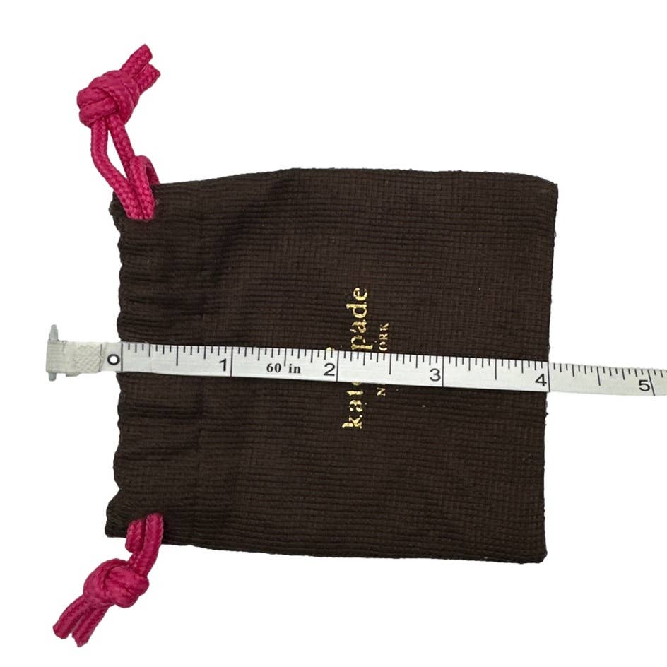 Kate Spade Small Brown Gold Foil Pink Drawstring Jewelry Accessories Dust Bags