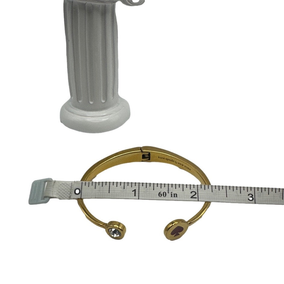 KATE SPADE SPOT THE SPADE CUFF HINGED BANGLE IN SWEETHEART PINK/GOLD