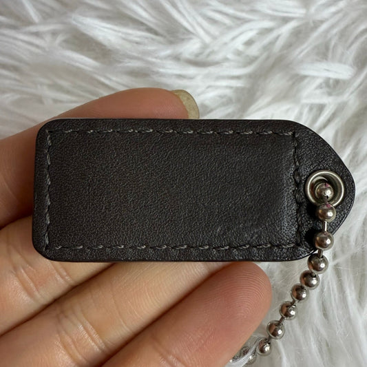 1.5" y2k COACH Brown Fob Bag Charm Hang tag Hangtag