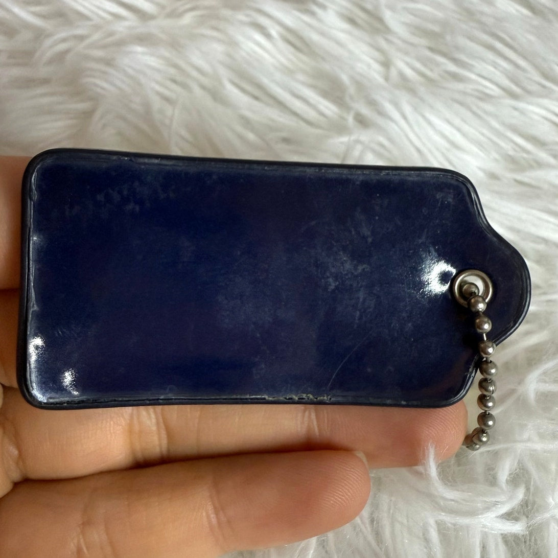 2.5" COACH Navy Fob Bag Charm Hang tag Hangtag