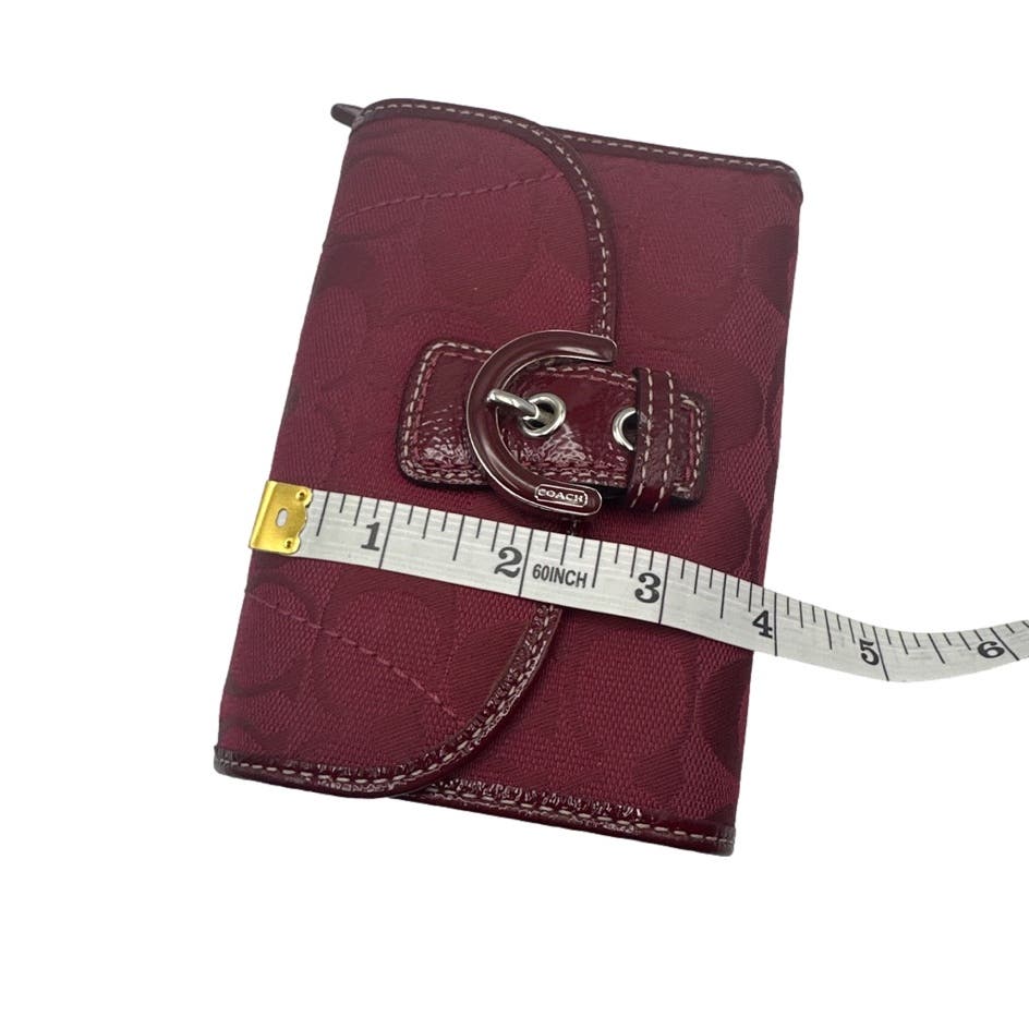 COACH Burgundy Signature Canvas Wallet