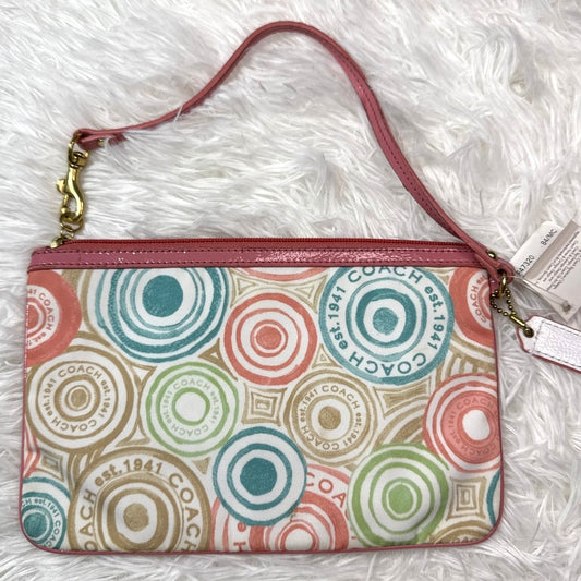 NWT COACH Signature Multi- color Wristlet
