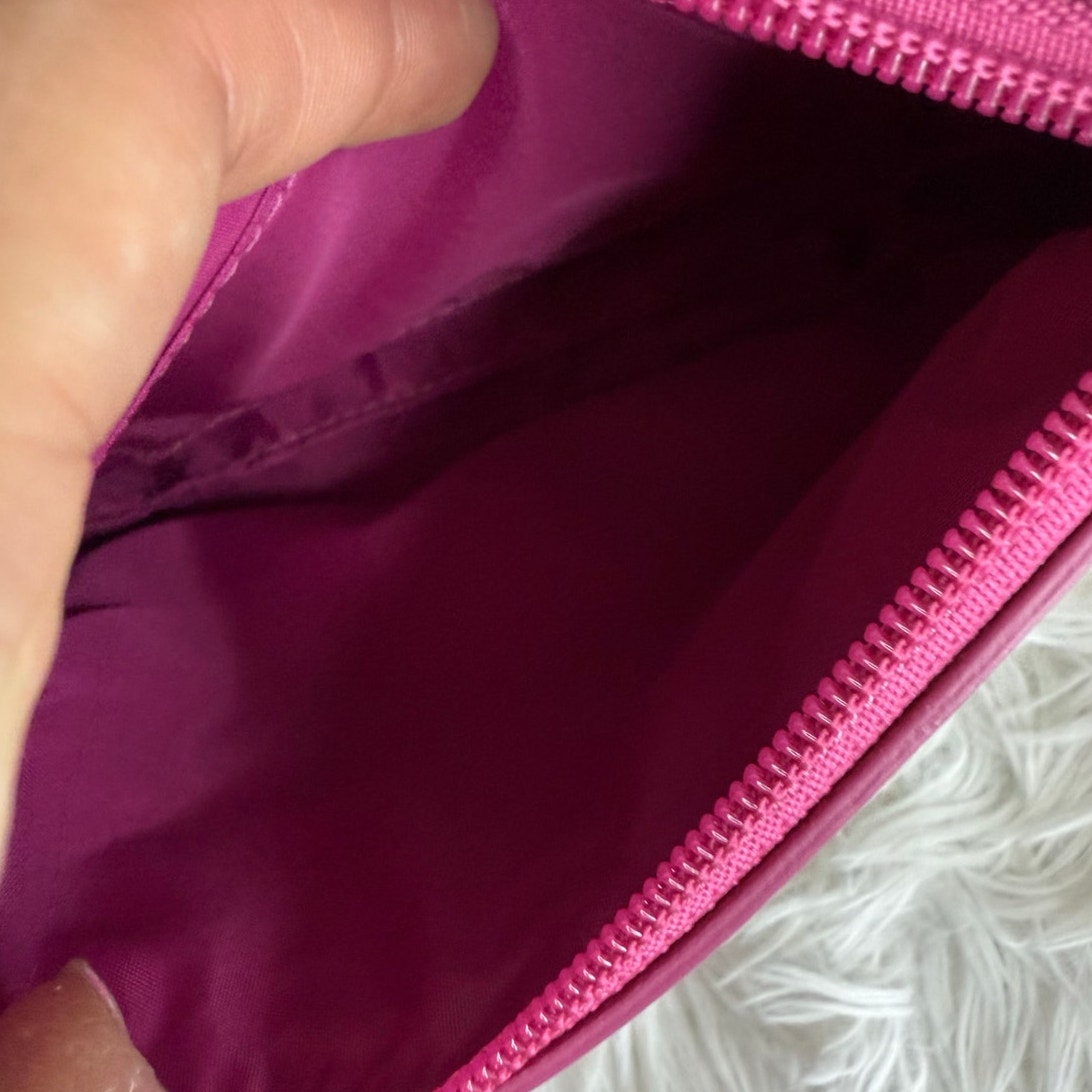 COACH Pink Brown Signature Carriage Canvas Wristlet