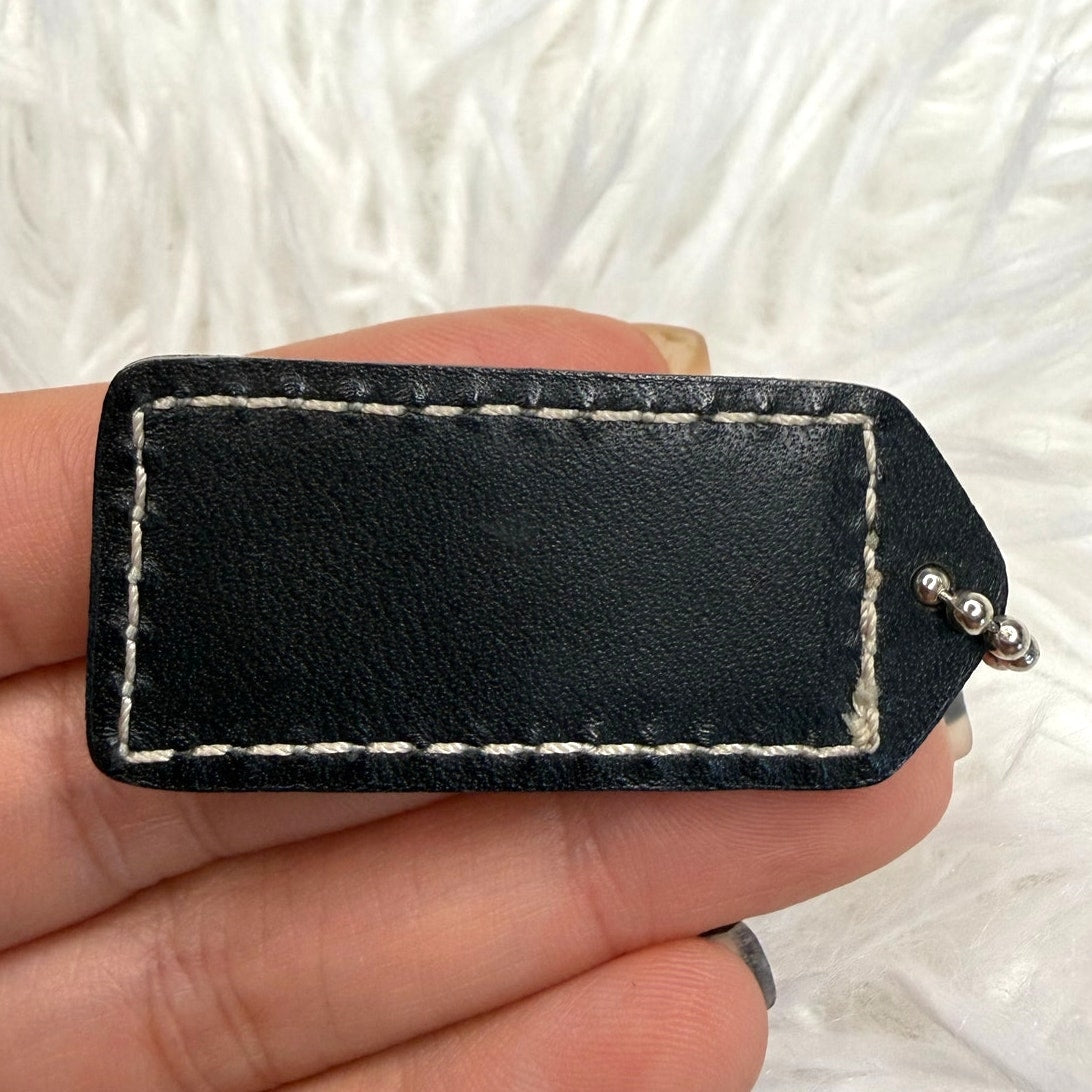 1.5" y2k Coach Vintage Black Fob Bag Charm Hang tag Hangtag
