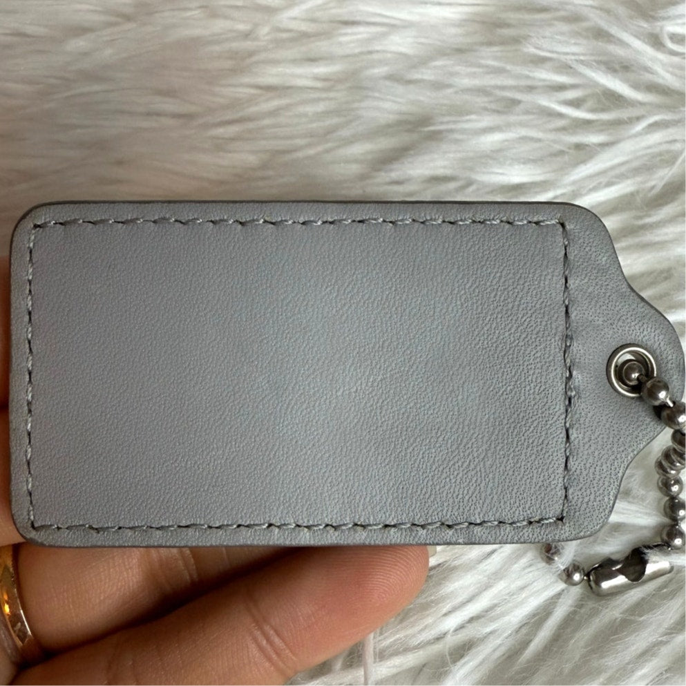 3" COACH Gray Fob Bag Charm Hang tag Hangtag