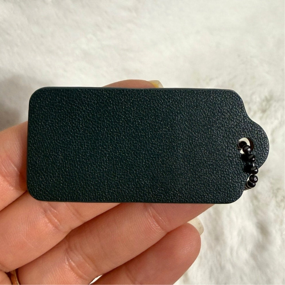 2" COACH Green Fob Bag Charm Hang tag Hangtag