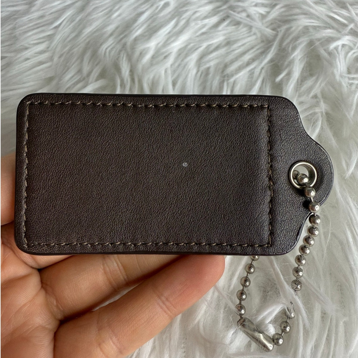 3.5" COACH Brown Replacement Fob Bag Charm Hang tag Hangtag