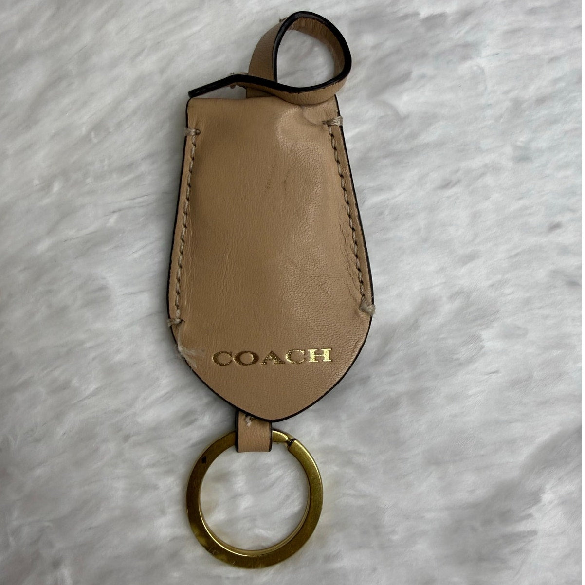 Coach Tan Ring Bag Charm Key Fob