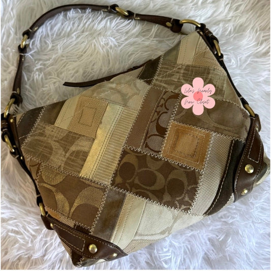 Y2K Coach 12523 Carly Signature Patchwork Hobo Bag Shoulder Bag