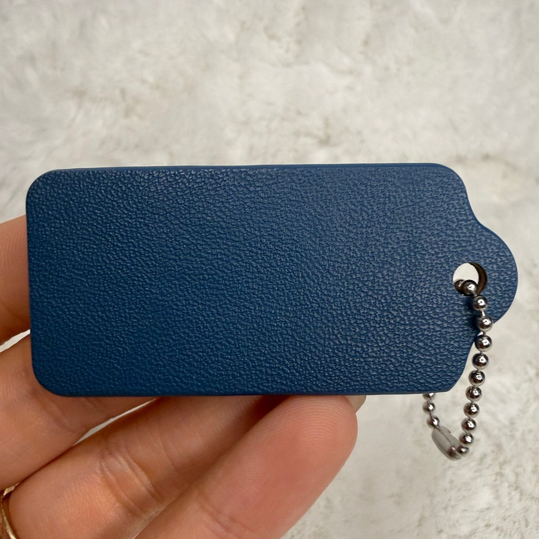 2" COACH Blue Fob Bag Charm Hang tag Hangtag