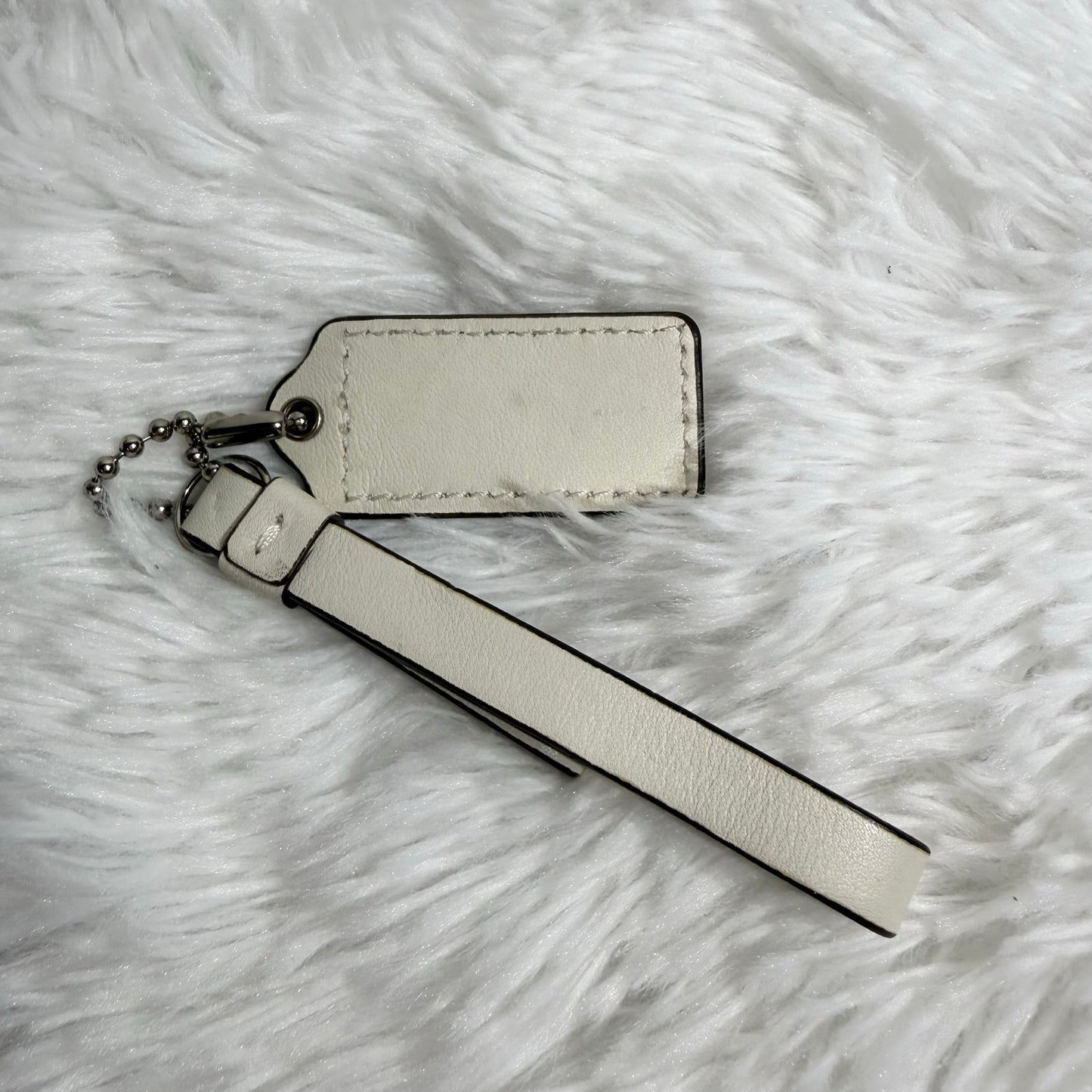 2" COACH White Fob Bag Charm Hang tag Hangtag
