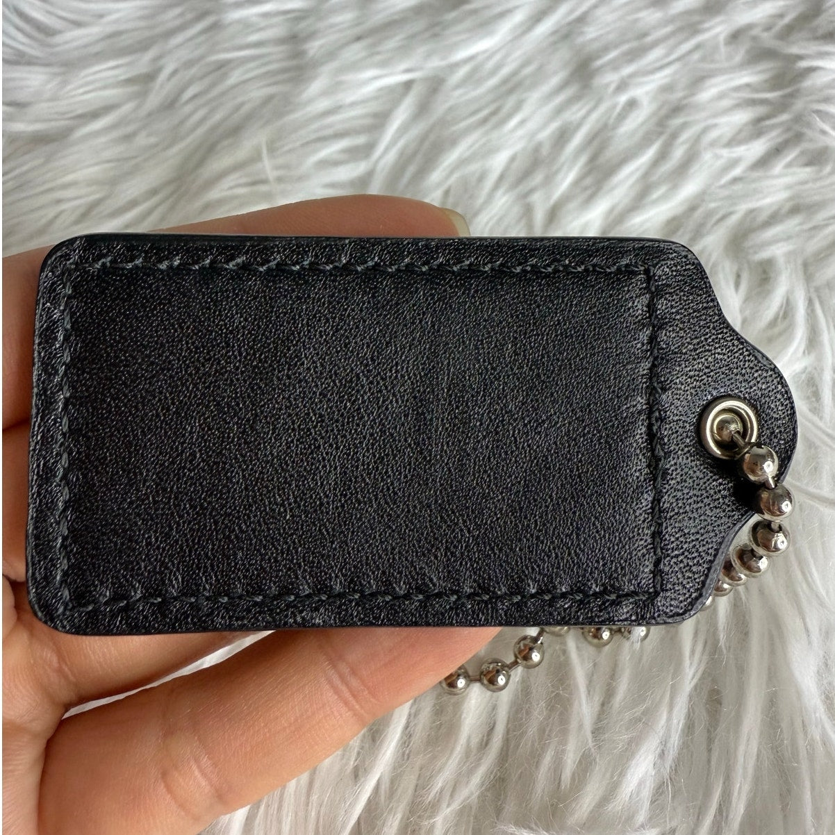3" COACH Black Fob Bag Charm Hang tag Hangtag