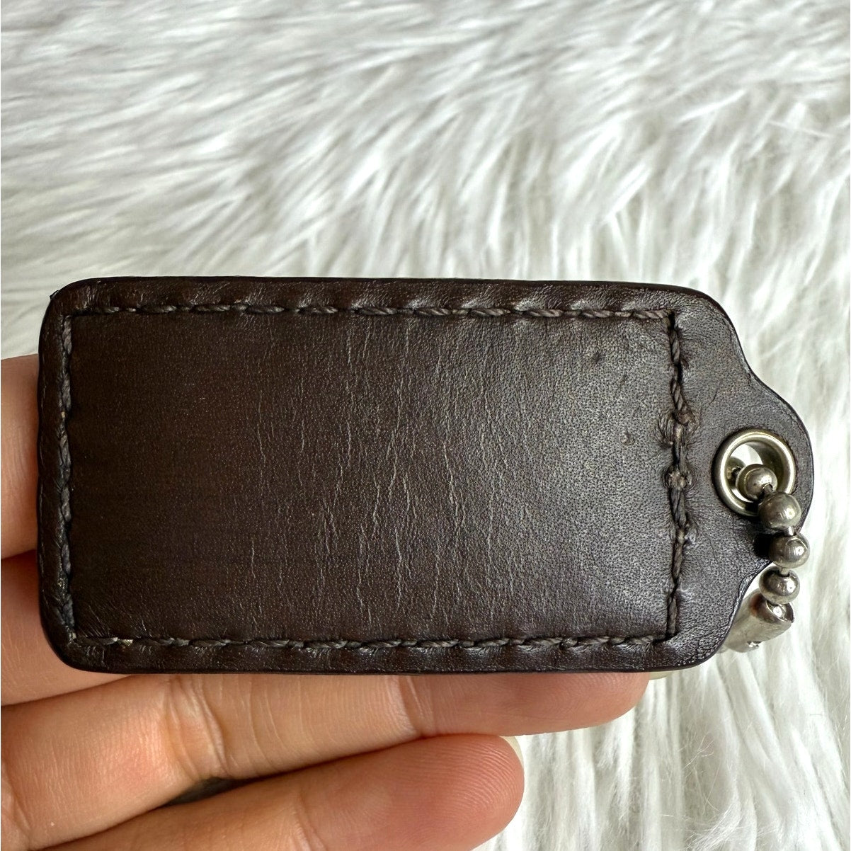 2" COACH Brown Fob Bag Charm Hang tag Hangtag