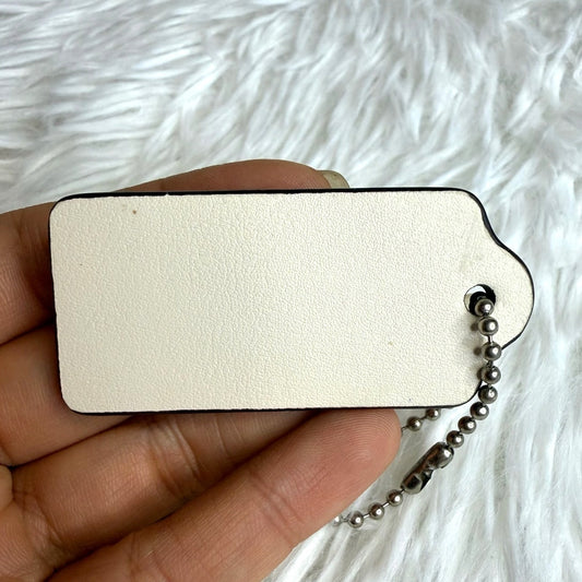 2" COACH Ivory Fob Bag Charm Hang tag Hangtag