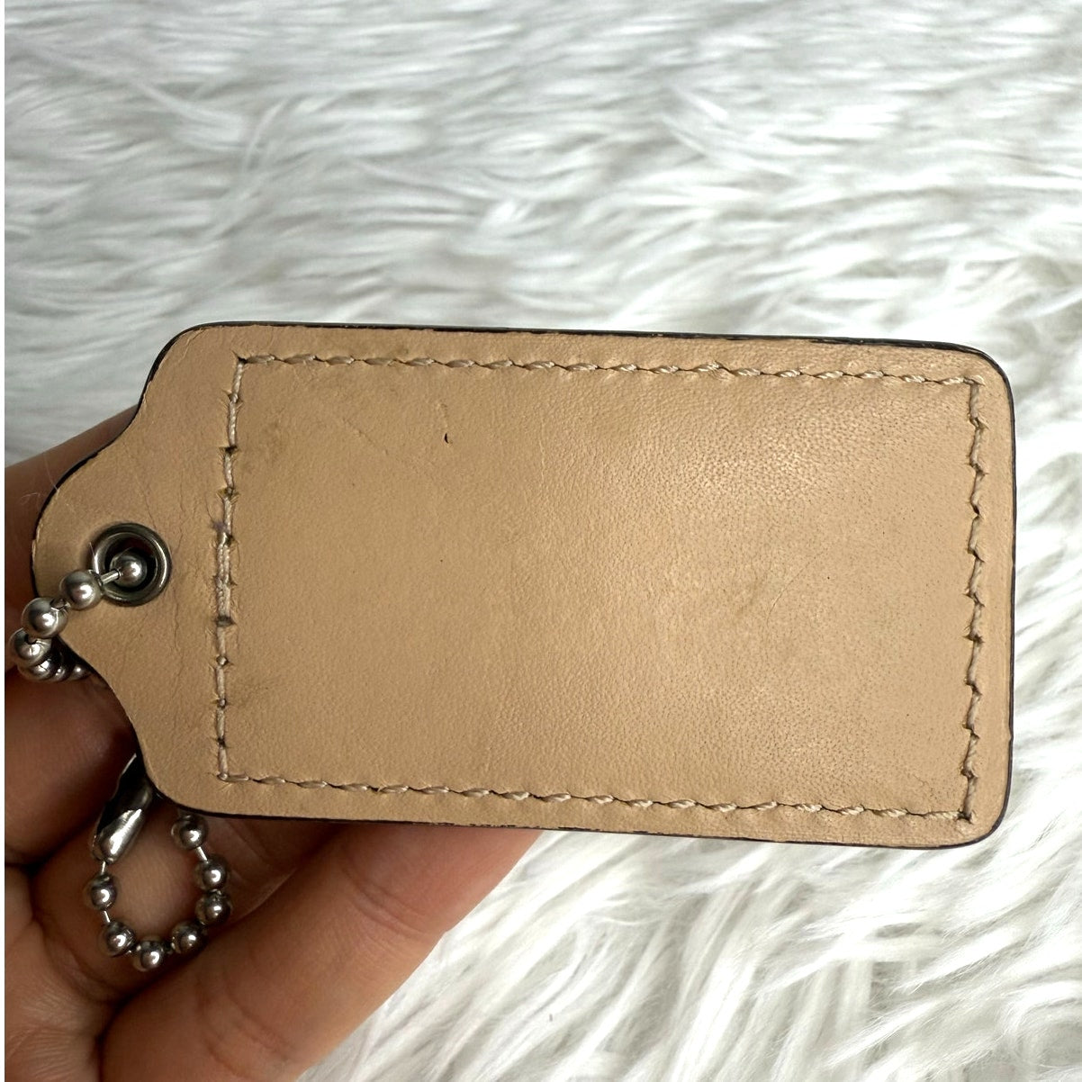 2.5" COACH Tan Fob Bag Charm Hang tag Hangtag