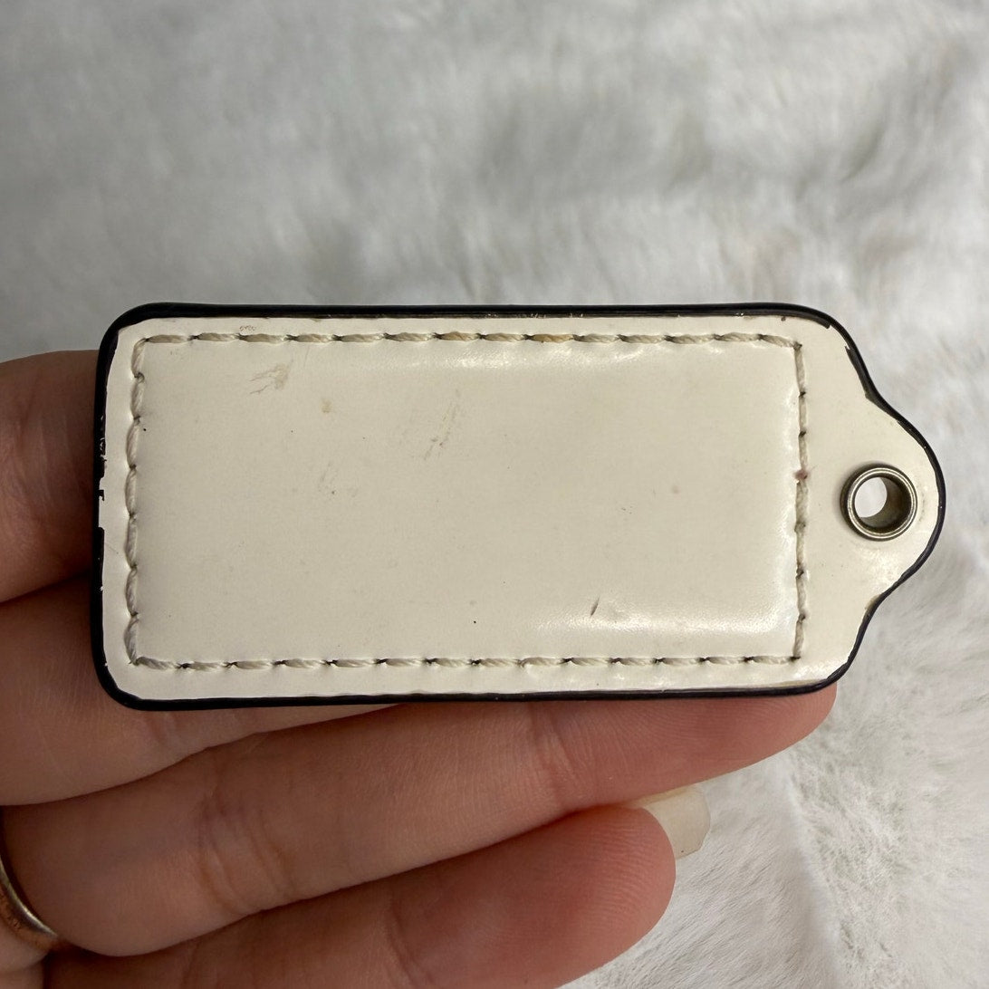 2" COACH Cream Fob Bag Charm Hang tag Hangtag