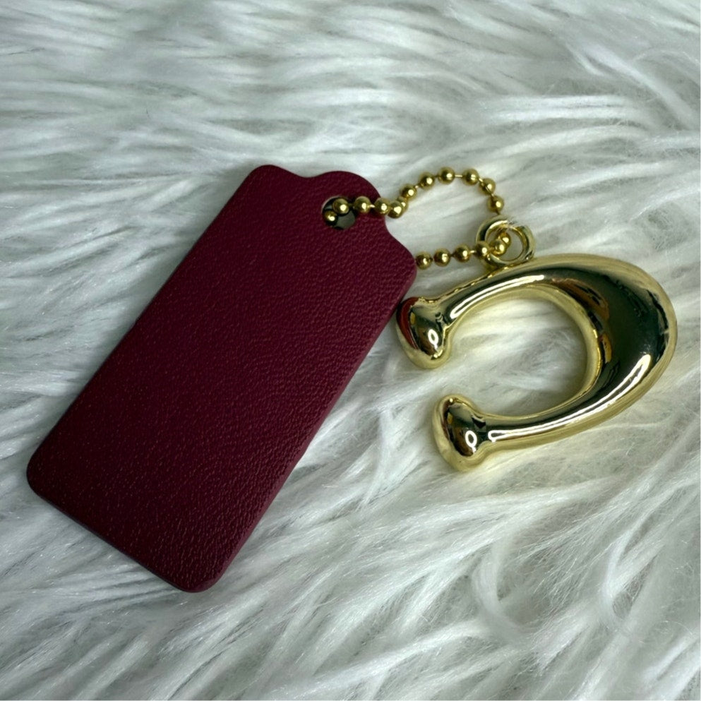 1.5" COACH "C" Hang Tag Hangtag Key Fob Bag Charm