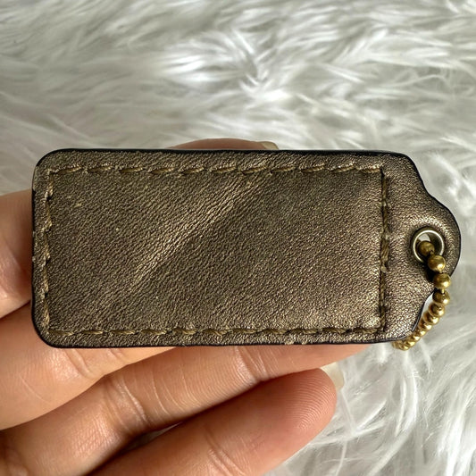 2" Coach Bronze Fob Bag Charm Hang tag Hangtag