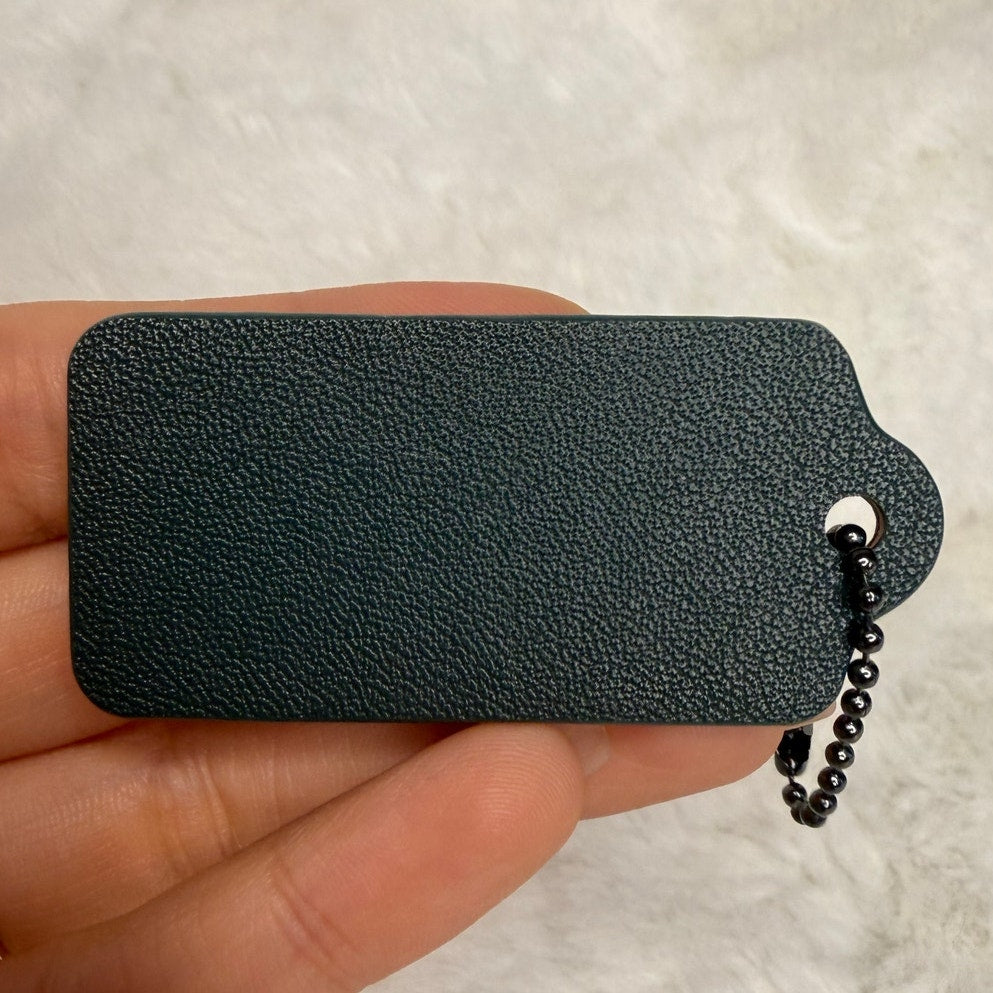 2" COACH Green Fob Bag Charm Hang tag Hangtag