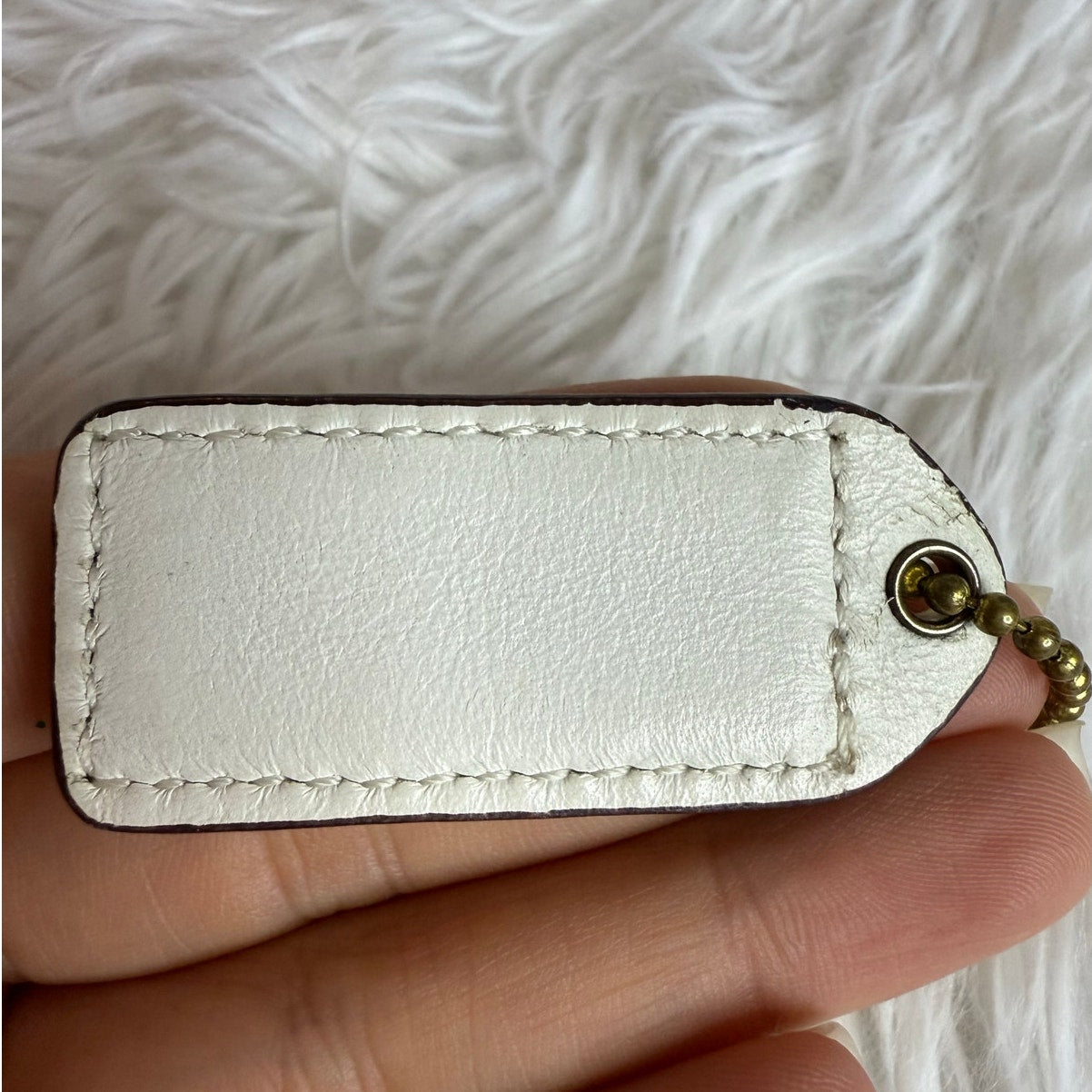 1.5" y2k COACH White Fob Bag Charm Hang tag Hangtag