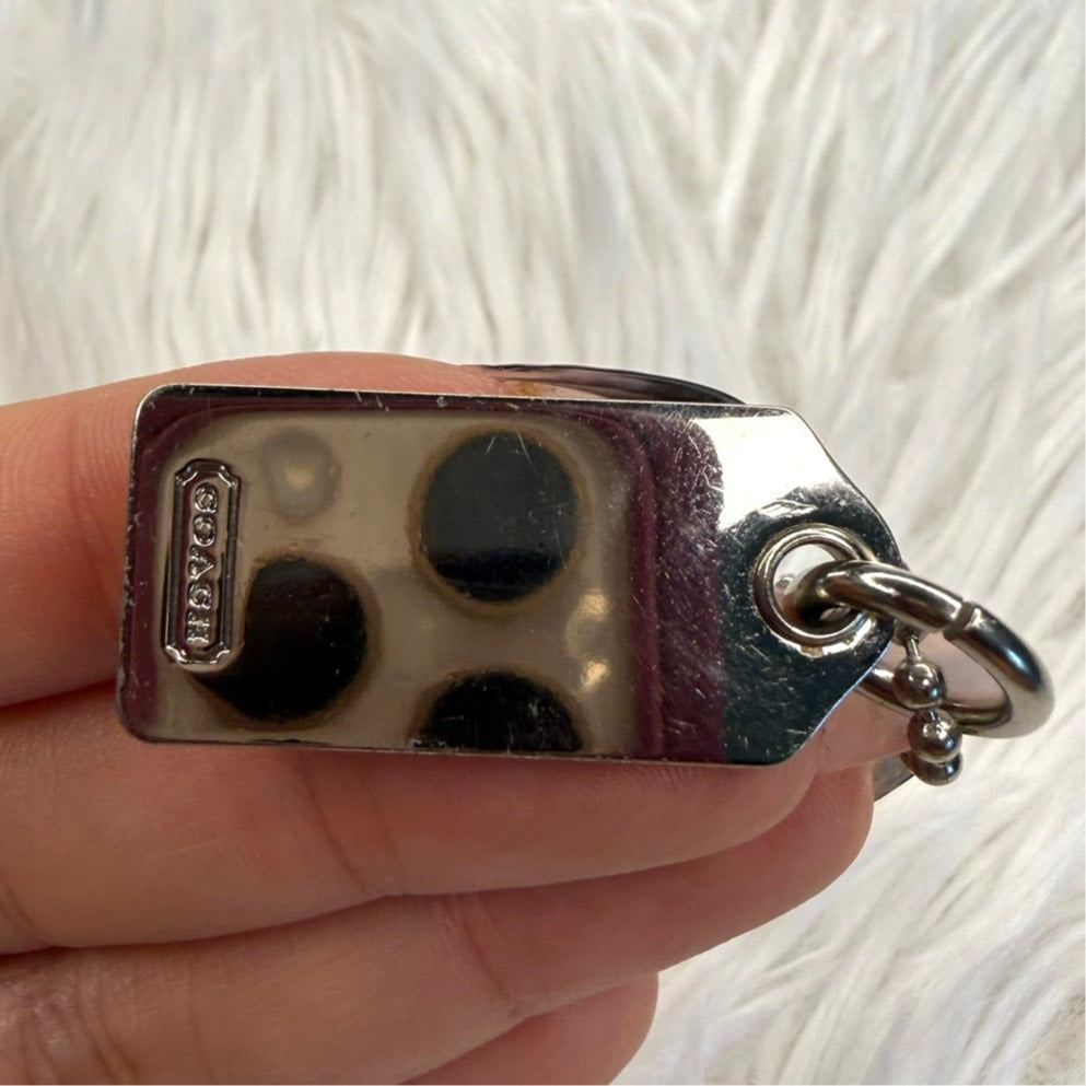 1" y2k COACH Vintage Metal Fob Bag Charm Hang tag Hangtag