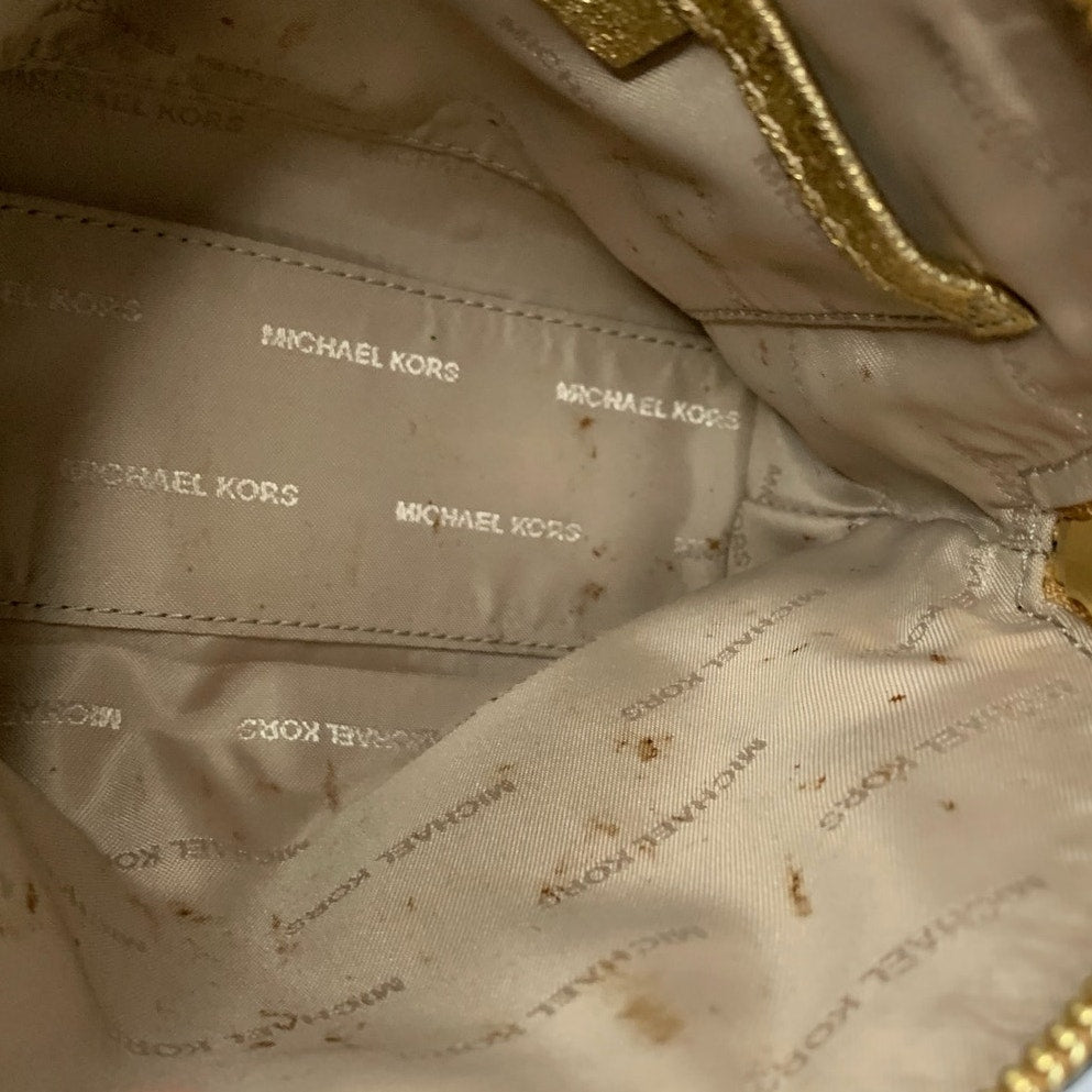 Michael Kors Gold Cosmetic Case / Make up Bag