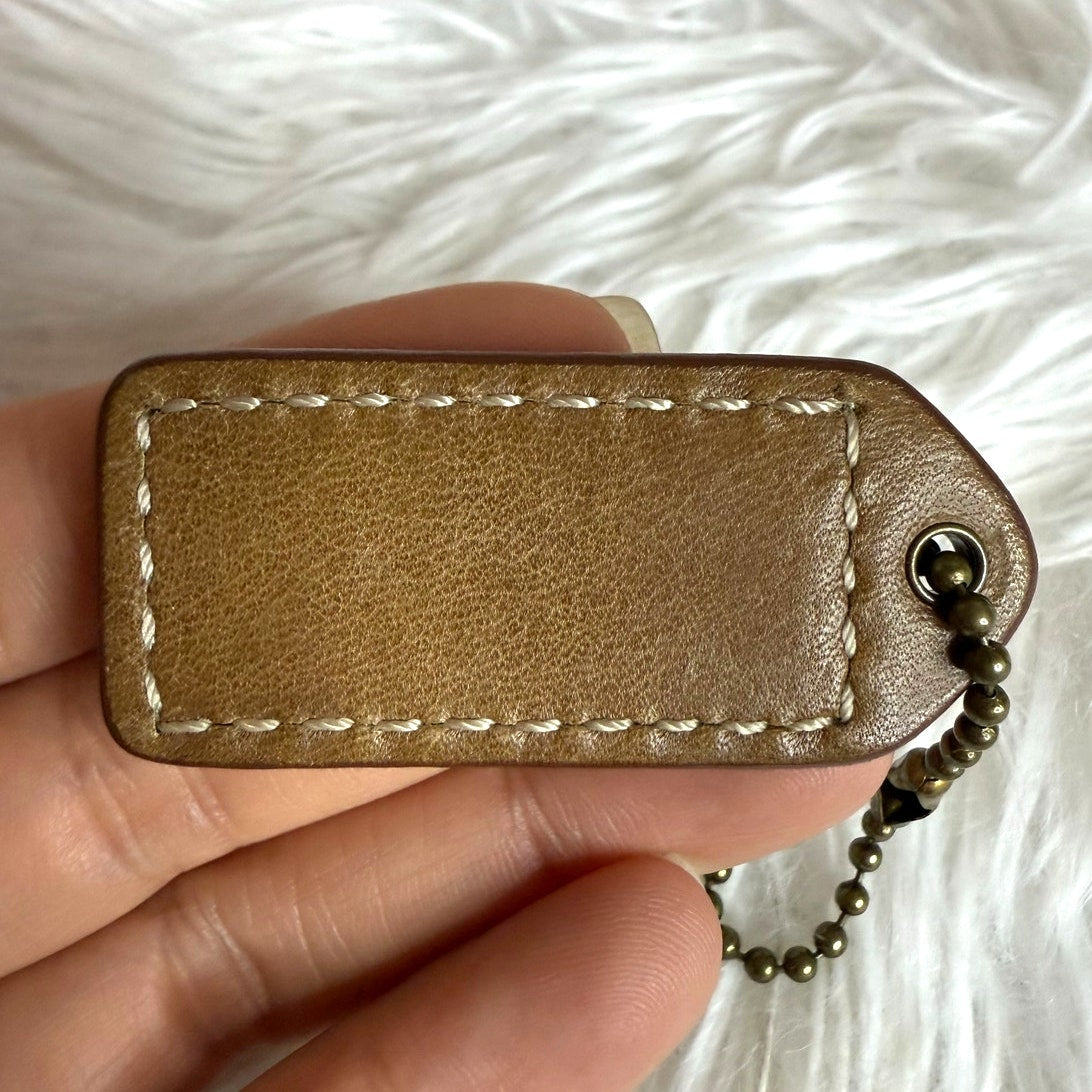 1.5" y2k COACH Suede Fob Bag Charm Hang tag Hangtag