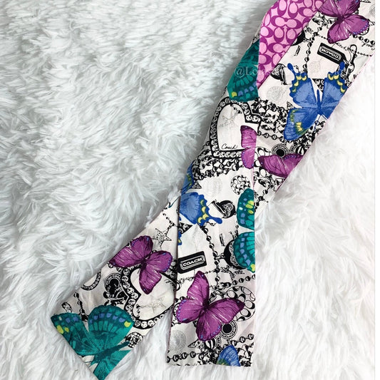 y2k Coach Vintage Butterfly Heart Reversible Scarf