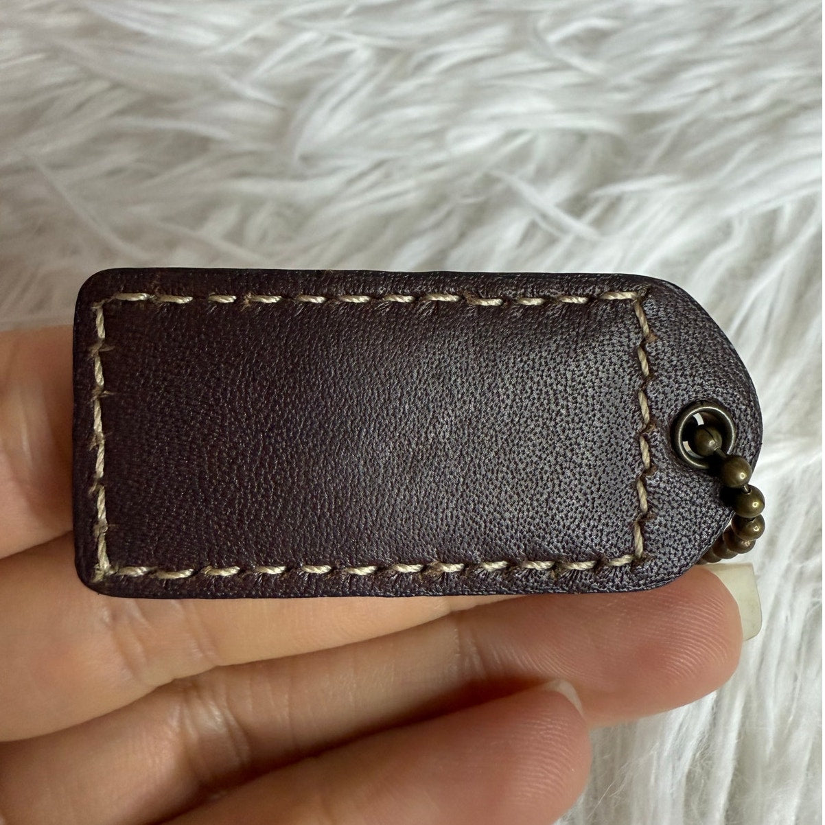1.5" y2k COACH Bronze Brown Fob Bag Charm Hang tag Hangtag