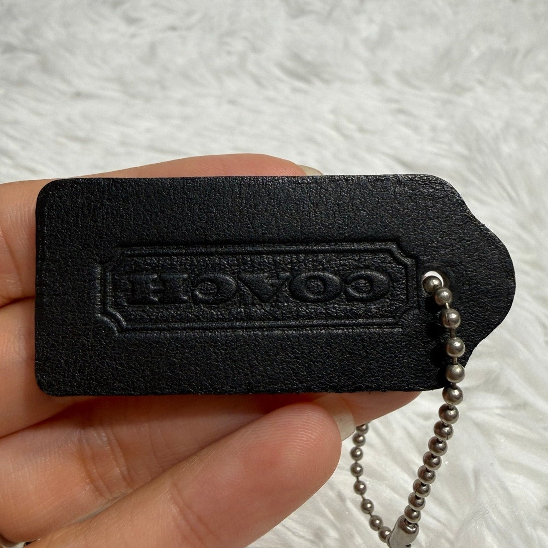 2" Vintage COACH Black Fob Bag Charm Hang tag Hangtag