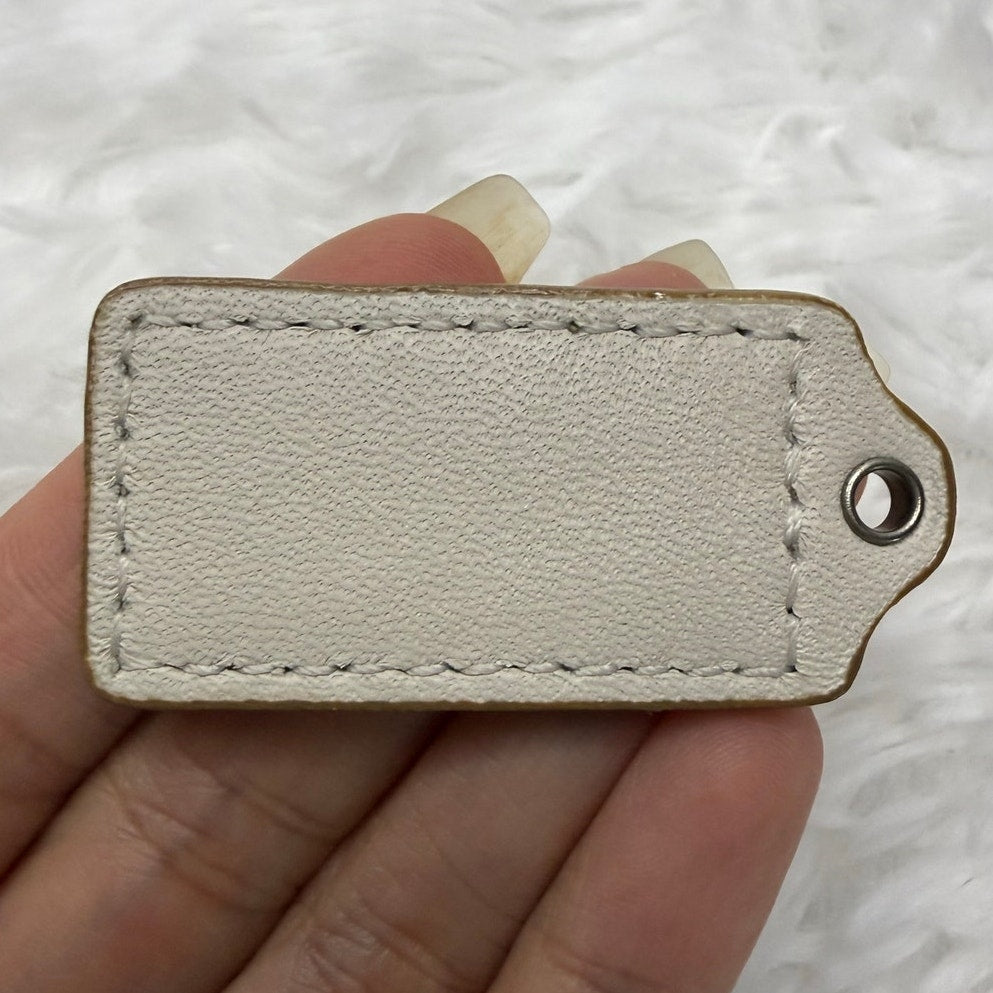 1.5" COACH Cream Fob Bag Charm Hang tag Hangtag