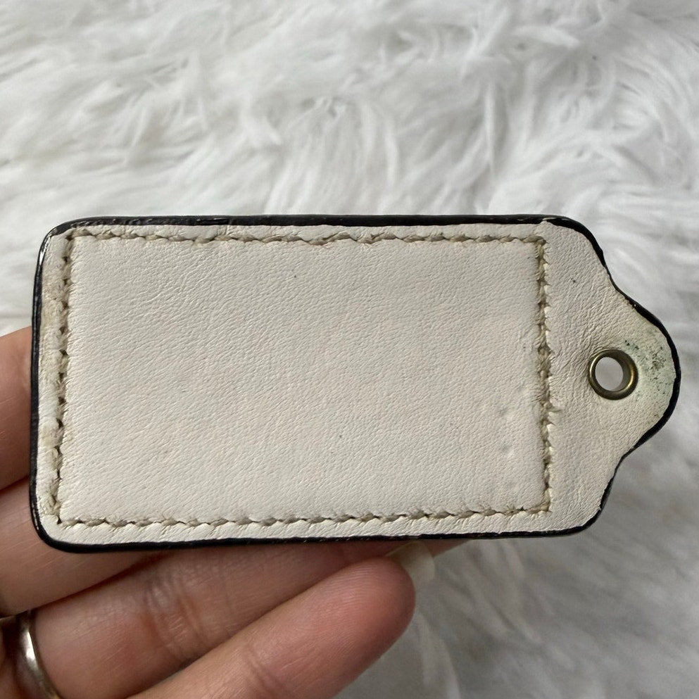 2.5" COACH Ivory Fob Bag Charm Hang tag Hangtag
