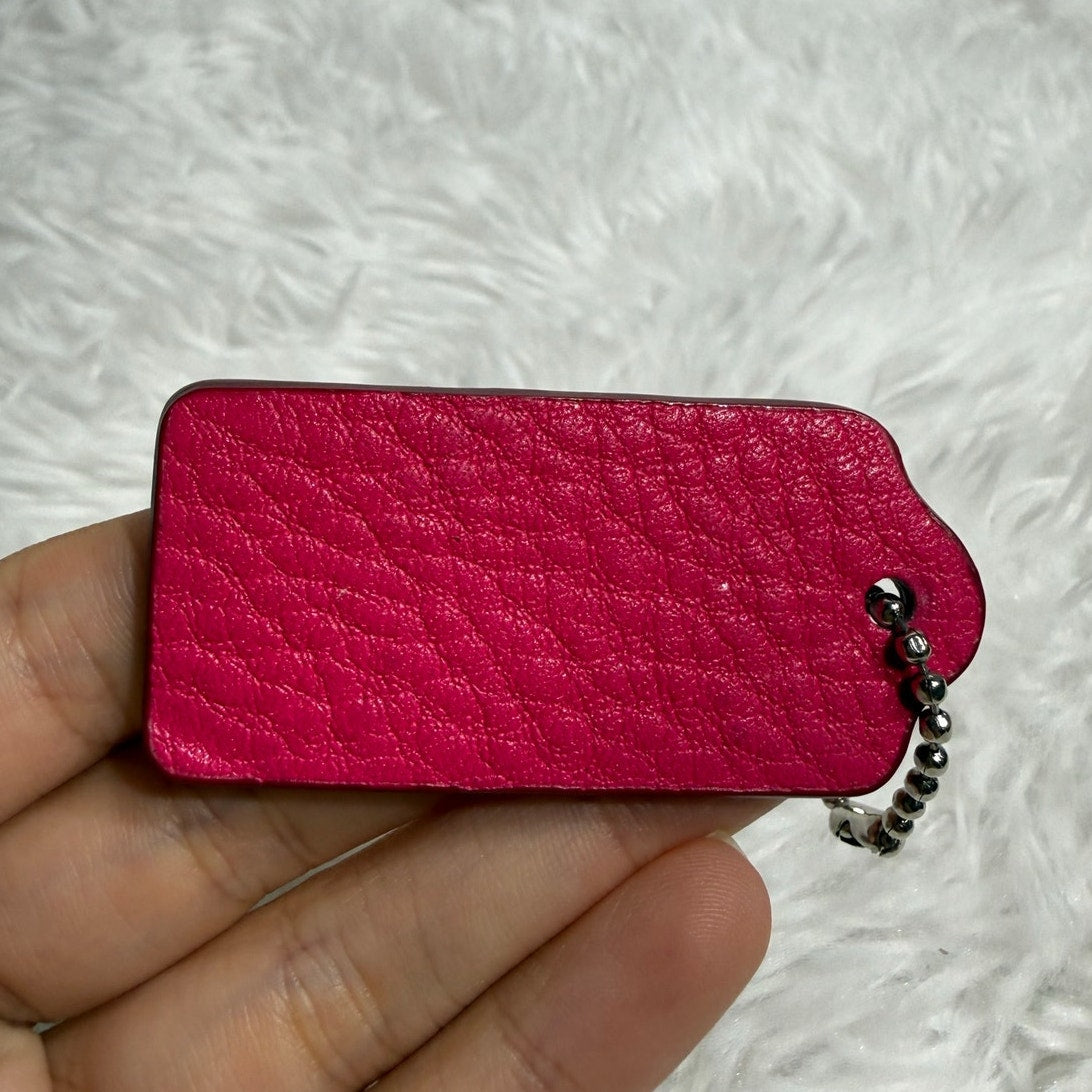 2" COACH Magenta Pink Fob Bag Charm Hang tag Hangtag