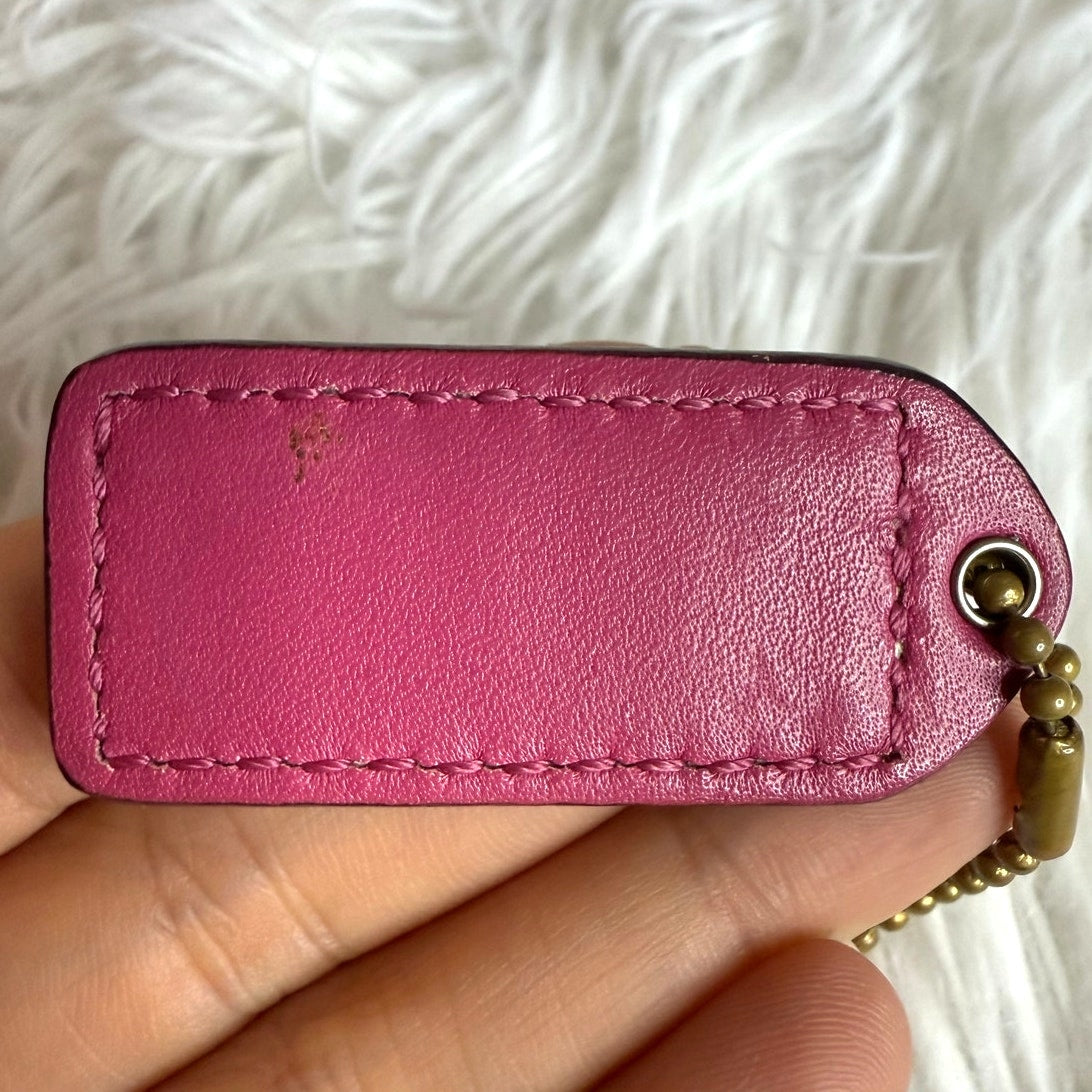 1.5" y2k COACH Vintage Fob Bag Charm Hang tag Hangtag