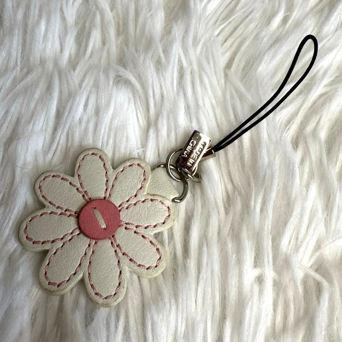 1.5" y2k COACH Vintage Daisy Flower Bag Charm Key Fob