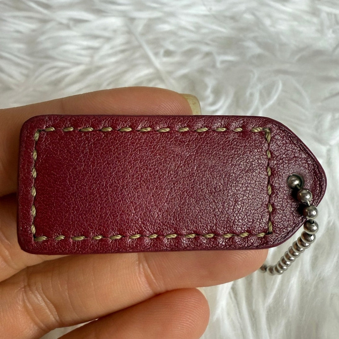 1.5" y2k COACH Red Fob Bag Charm Hang tag Hangtag