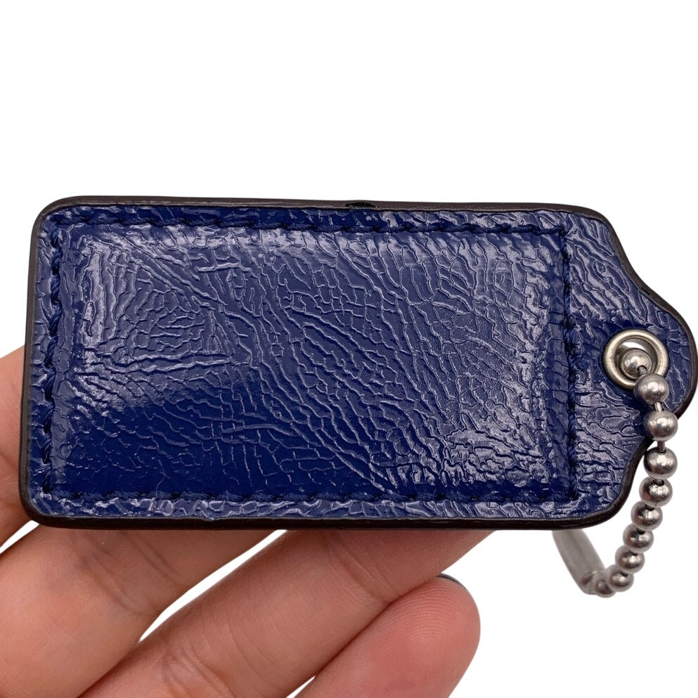 2" COACH Blue Fob Bag Charm Hang tag Hangtag