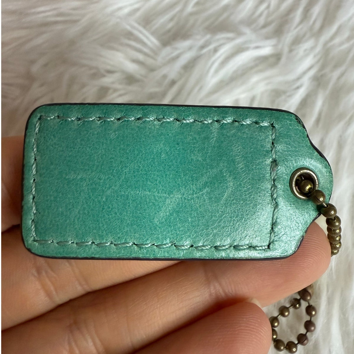 2" COACH Mint Green Fob Bag Charm Hang tag Hangtag