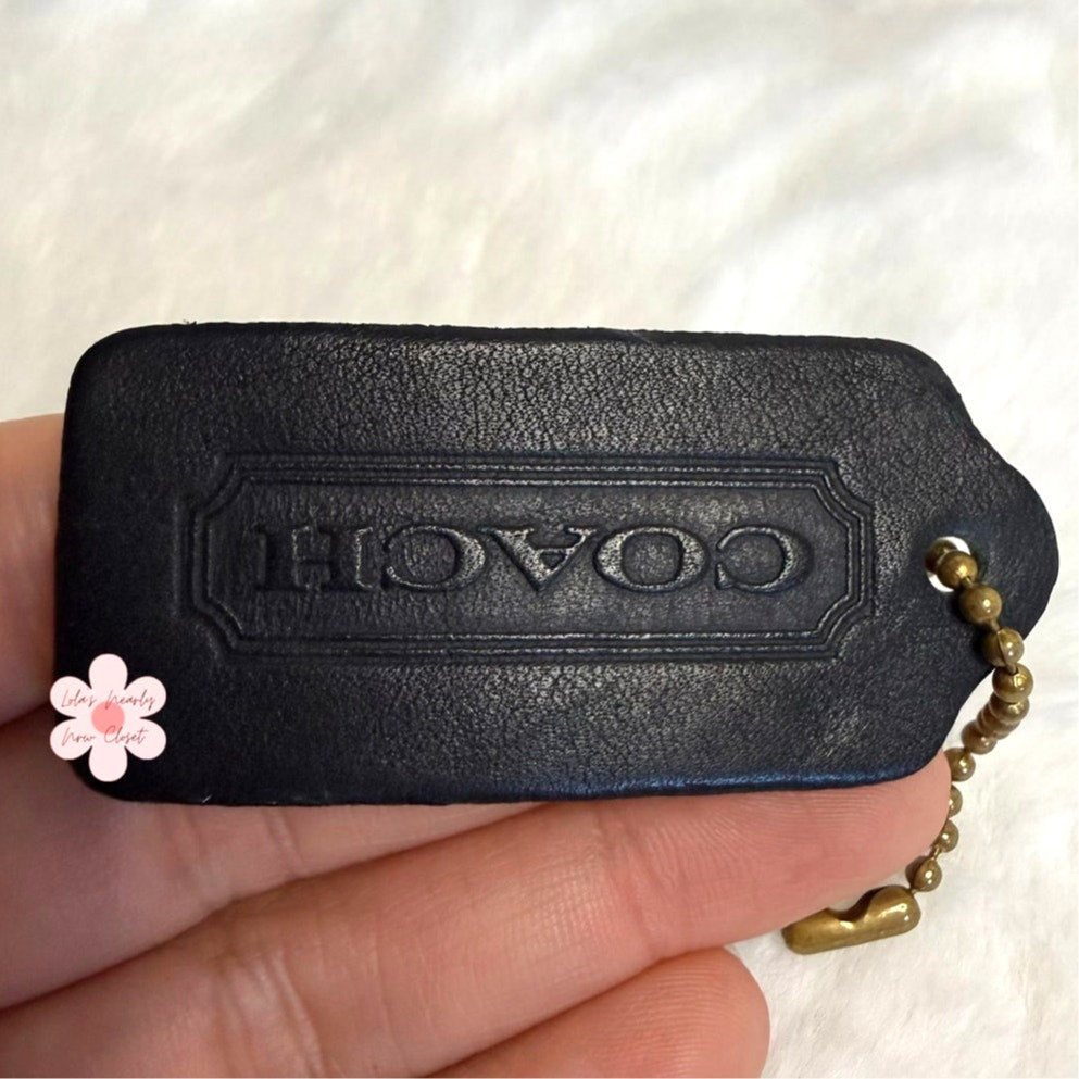 2" Vintage Coach Black Fob Bag Charm Hang tag Hangtag
