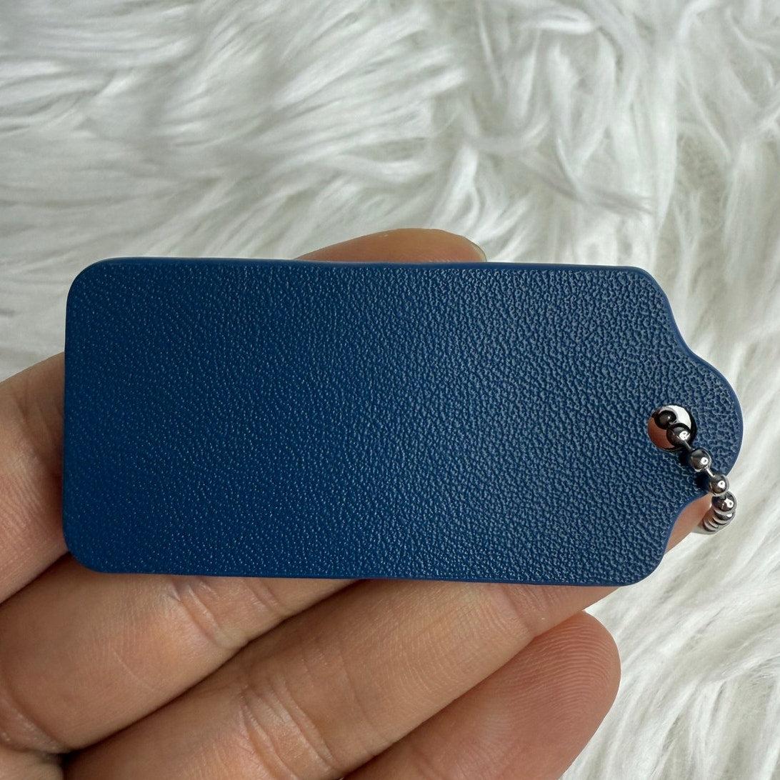2" COACH Blue Fob Bag Charm Hang tag Hangtag
