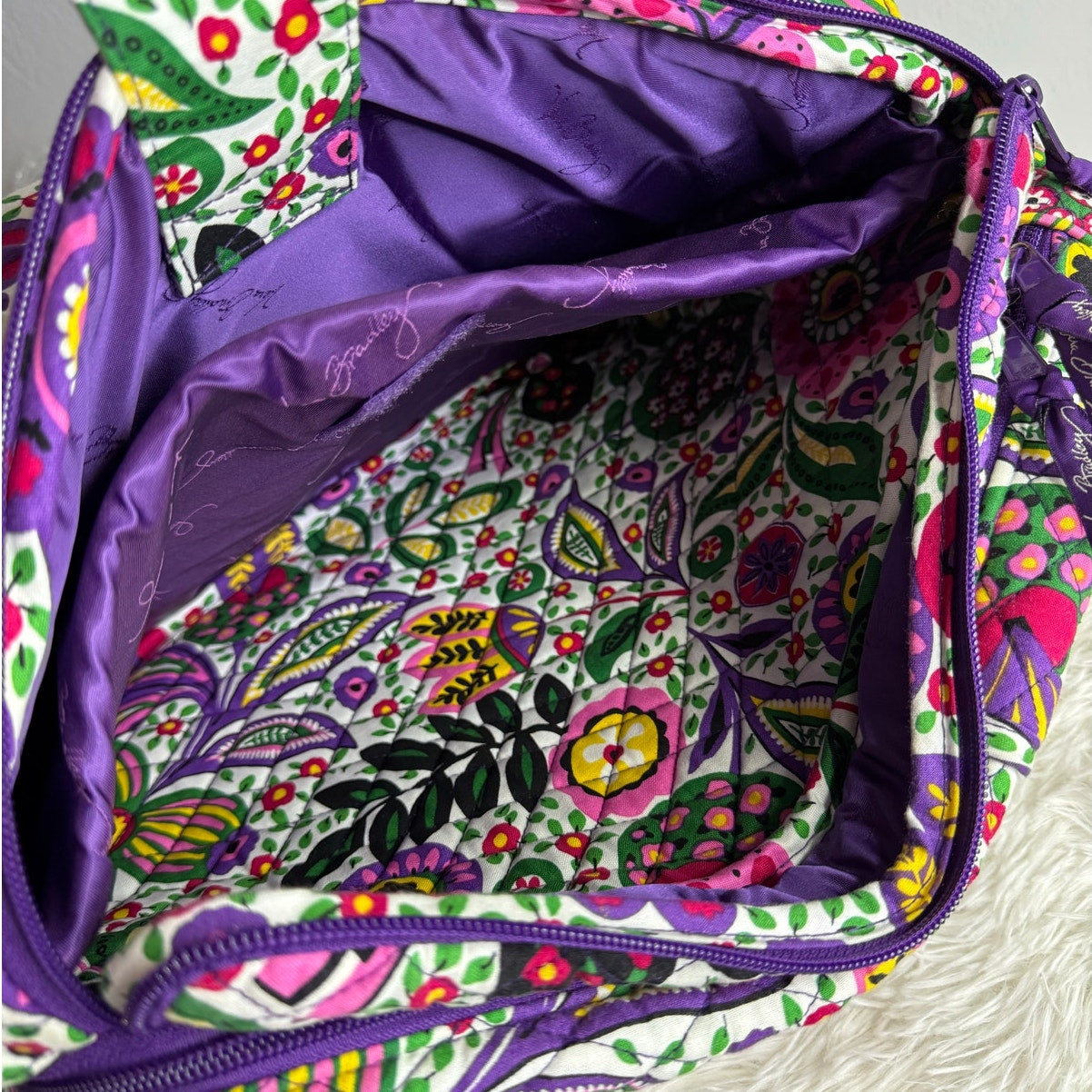 Vera Bradley Quilted Essential Large Laptop Backpack Bright Paisley