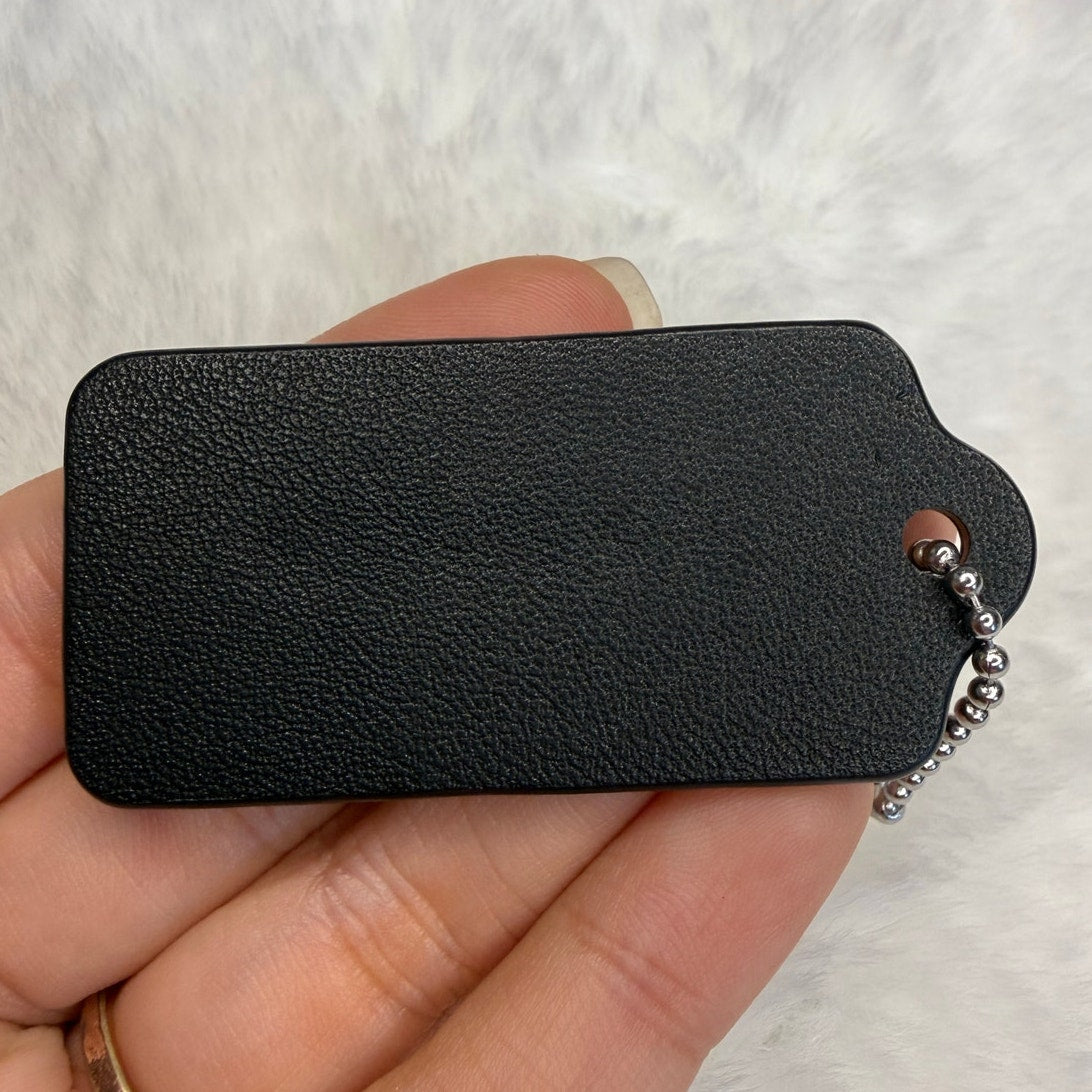 2" COACH Black Fob Bag Charm Hang tag Hangtag