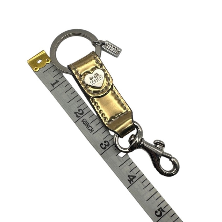 y2k COACH Poppy Gold Patent Leather Heart Bag Charm