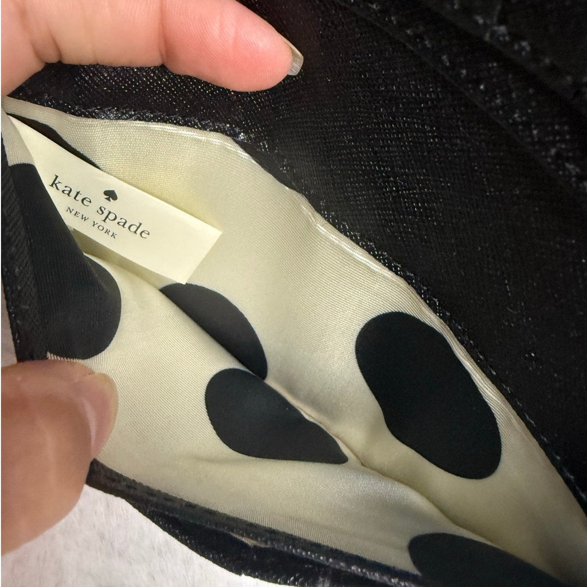 KATE SPADE New York Black Beige Bifold Wallet