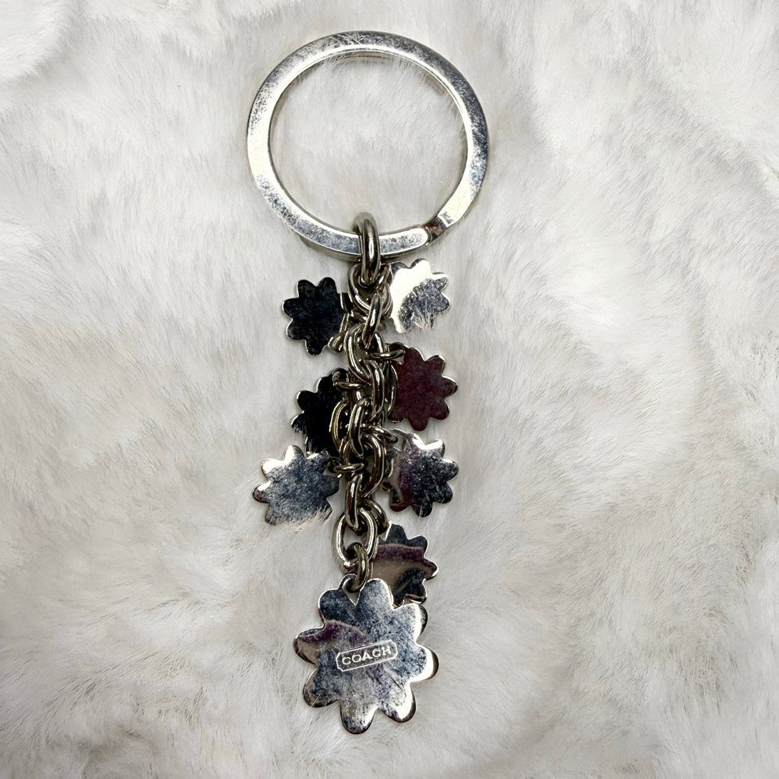 Vintage Coach y2k Blue Daisy Bag Charm Key Fob