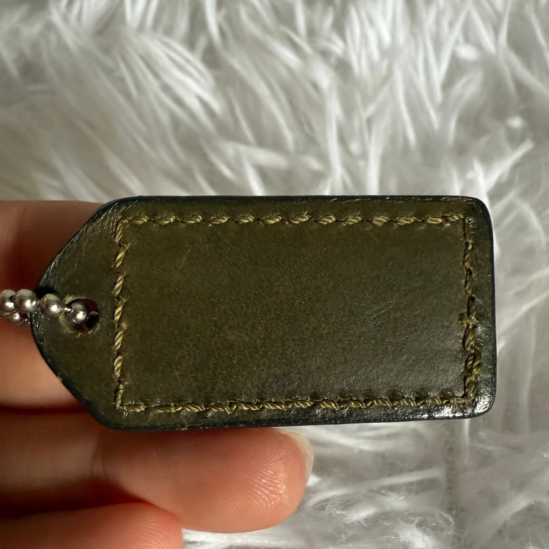 1.5" y2k COACH Vintage Brown Fob Bag Charm Hang tag Hangtag