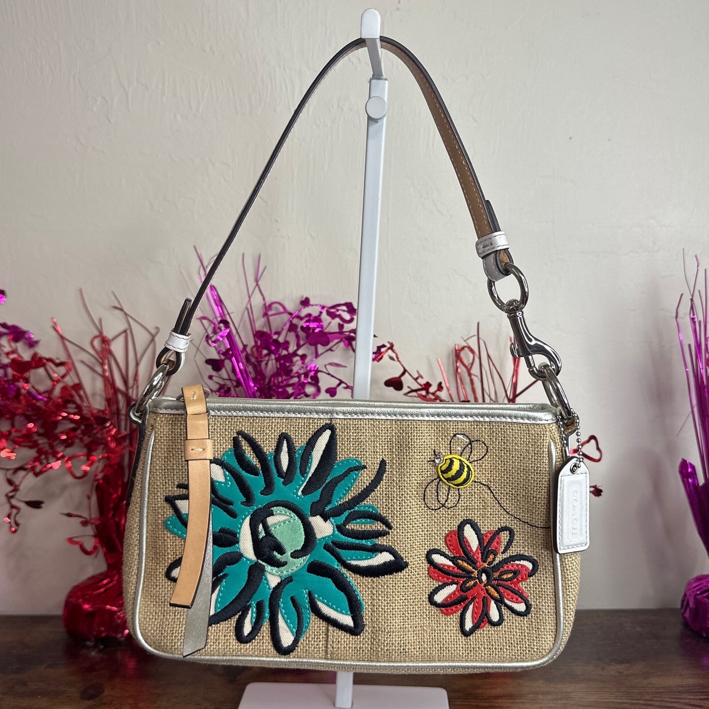 y2k COACH Vintage Bumble Bee Floral Mini Bag Demi